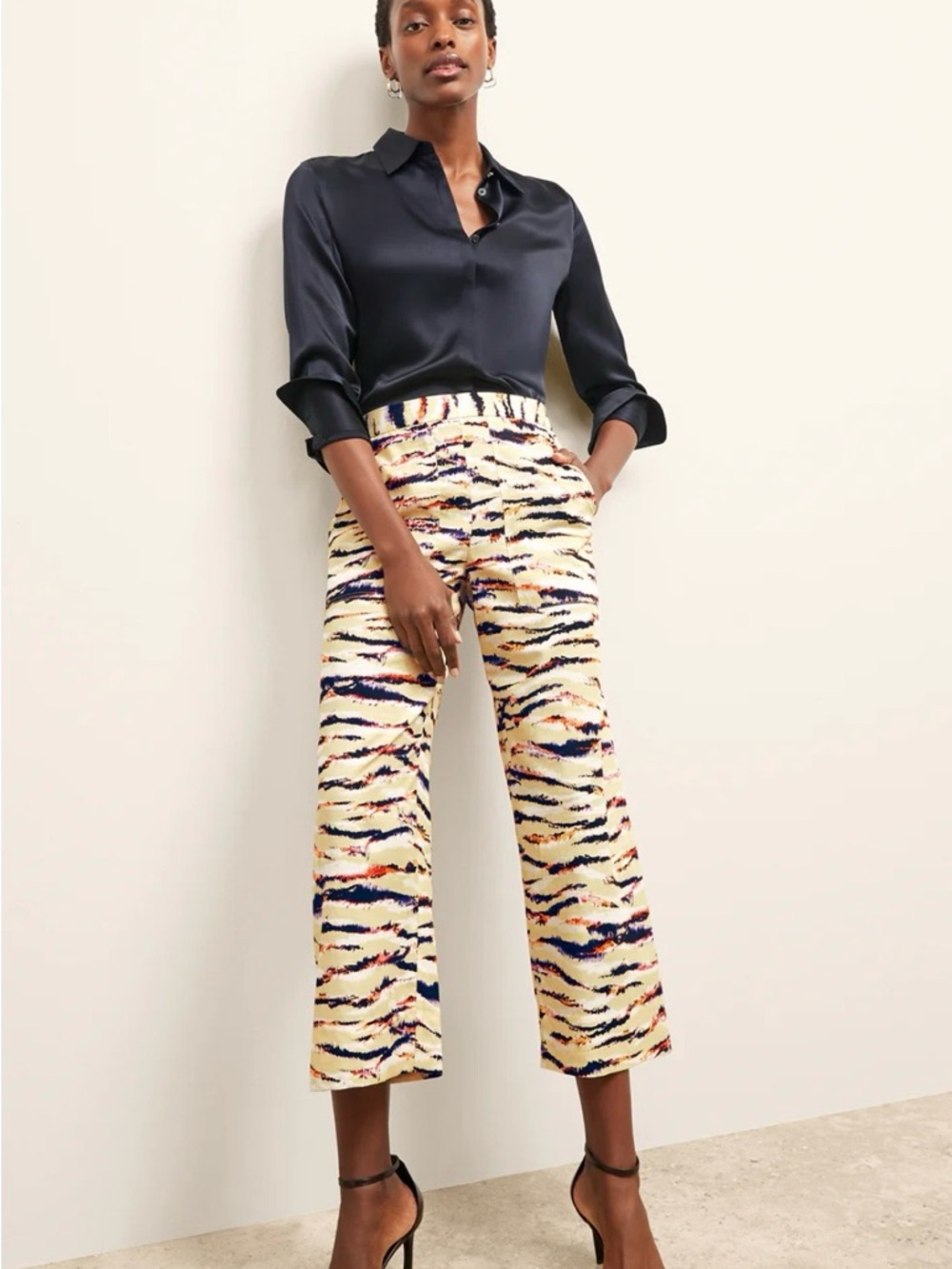 M.M. LaFleur Madelyn Pull-On Pant — Airy Cotton — Tiger Print